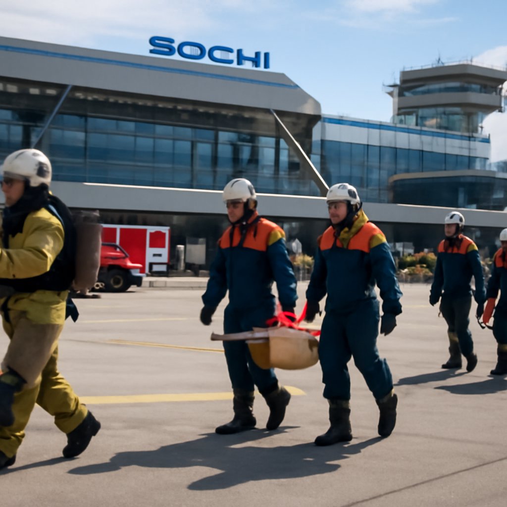 100 специалистов провели учения в аэропорту Сочи