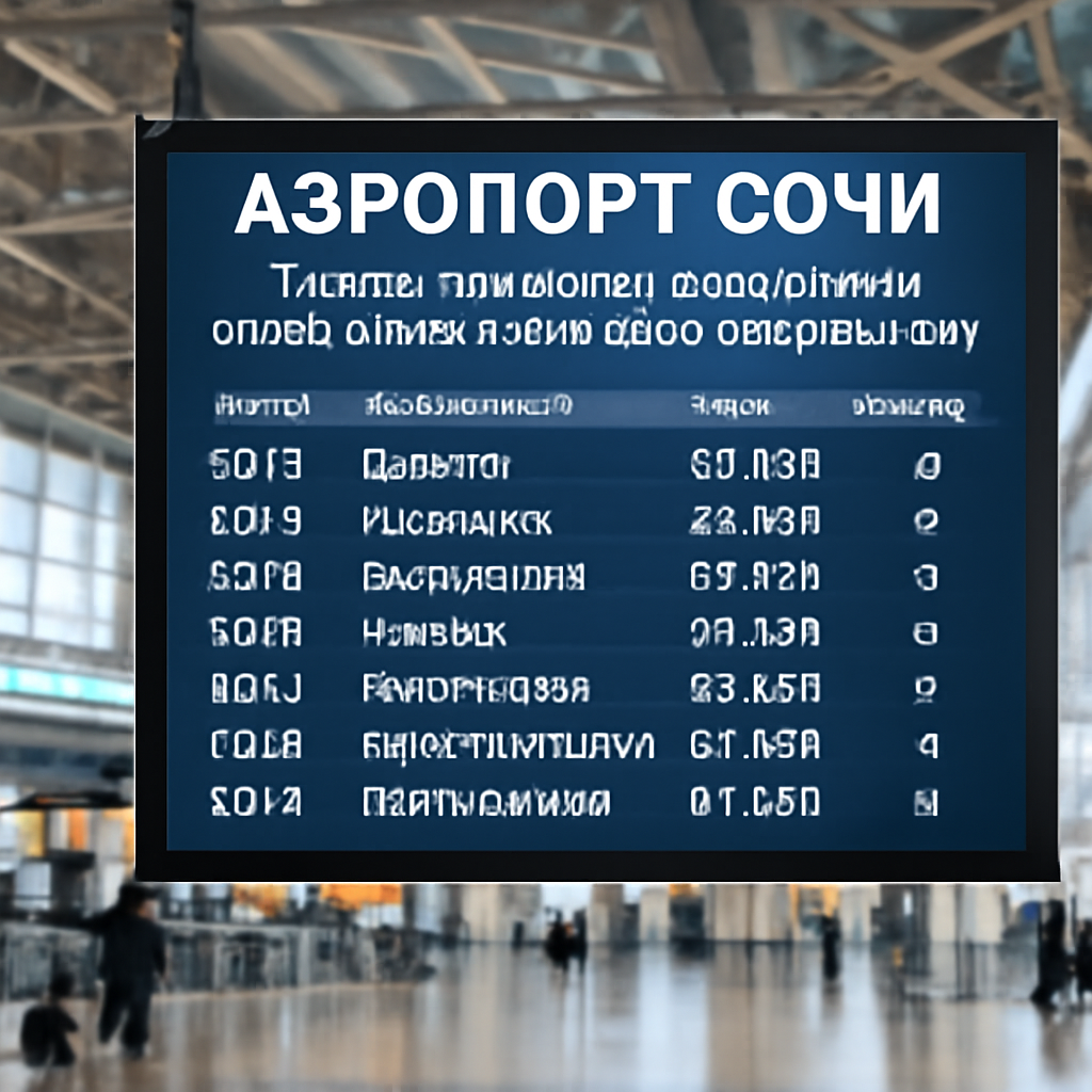 Аэропорт Сочи: рейсы на завтра и актуальная информация для путешественников