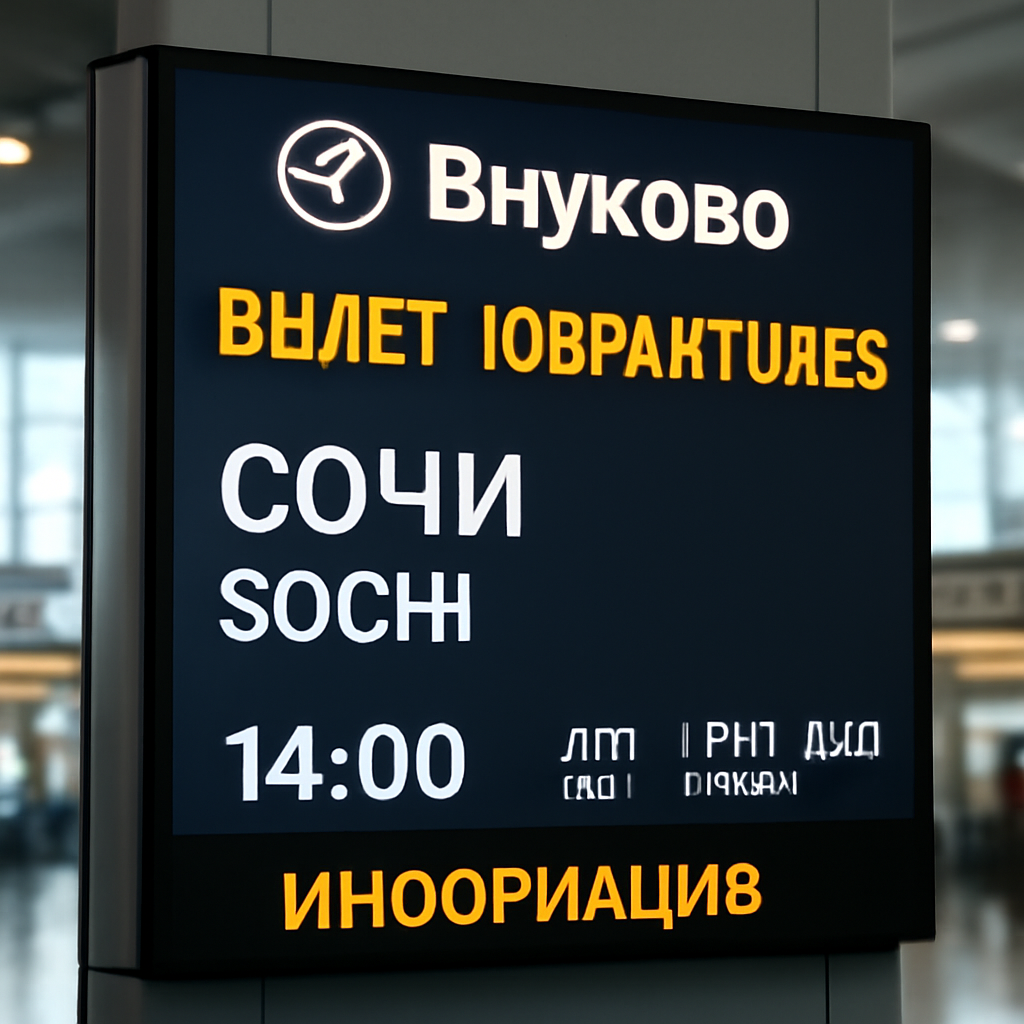 Аэропорт внуково вылет сочи - подробная информация