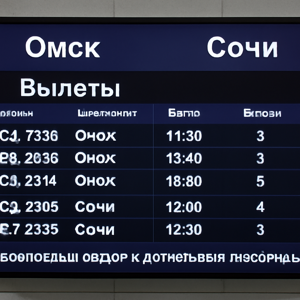 Омск Сочи аэропорт табло: подробный обзор и актуальная информация