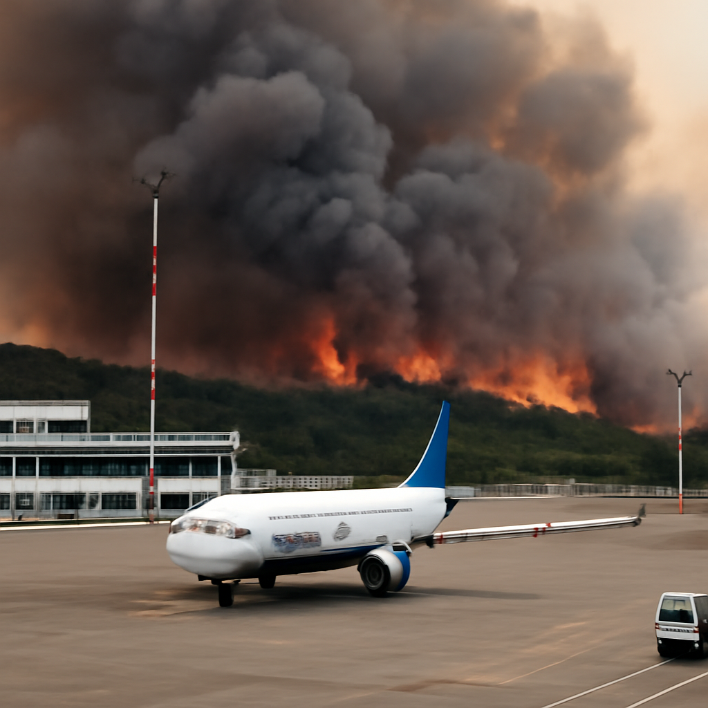 «Работаем штатно»: как пожар в Туапсе повлиял на работу аэропорта в Сочи