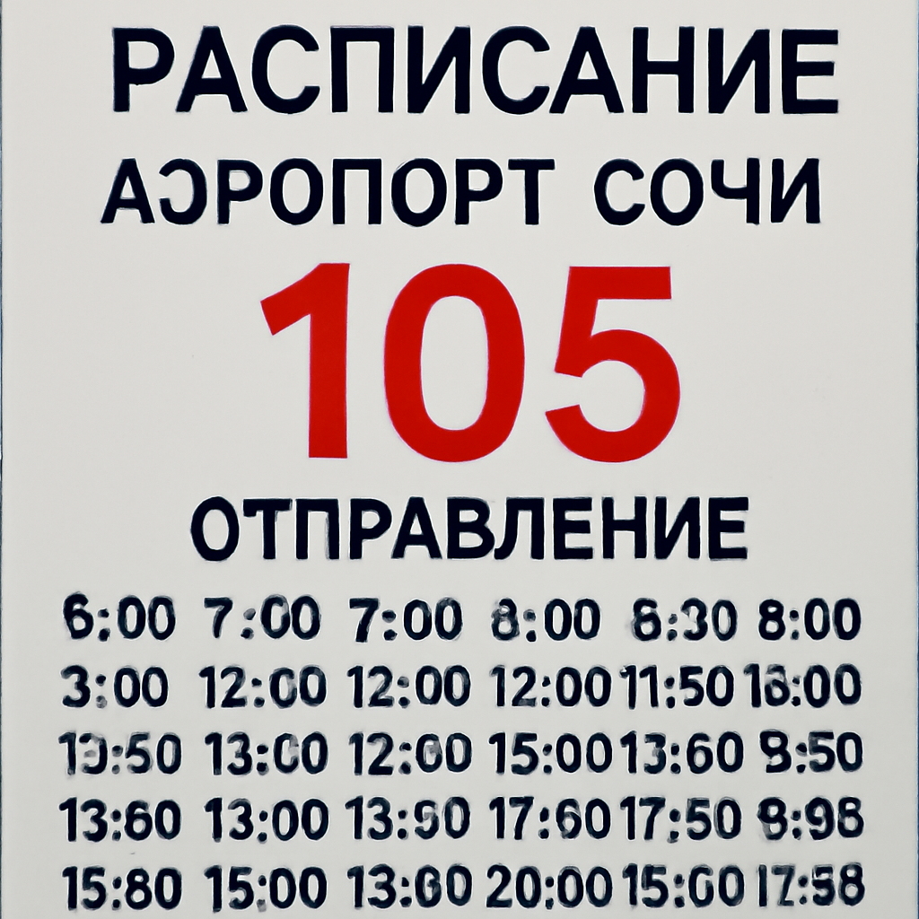 Расписание 105 аэропорт сочи - подробная информация