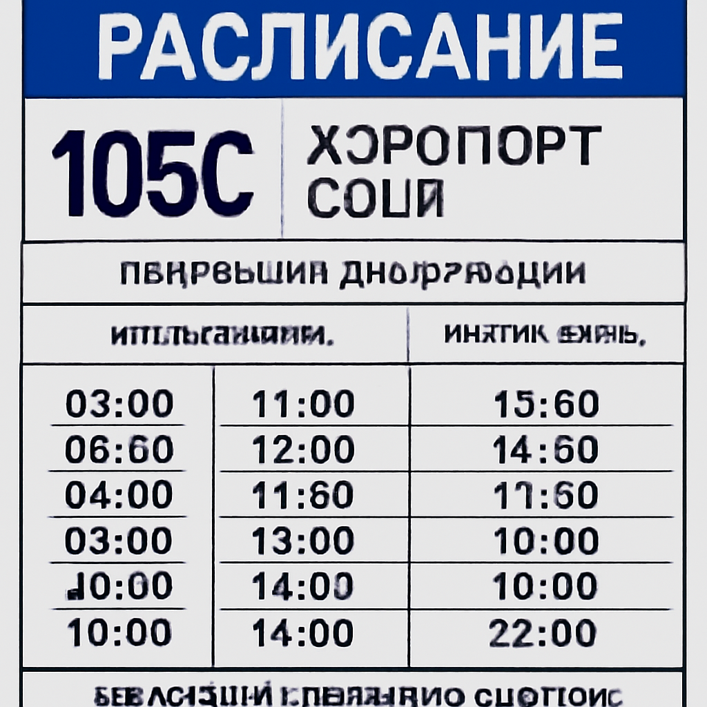 Расписание 105с аэропорт сочи - подробная информация