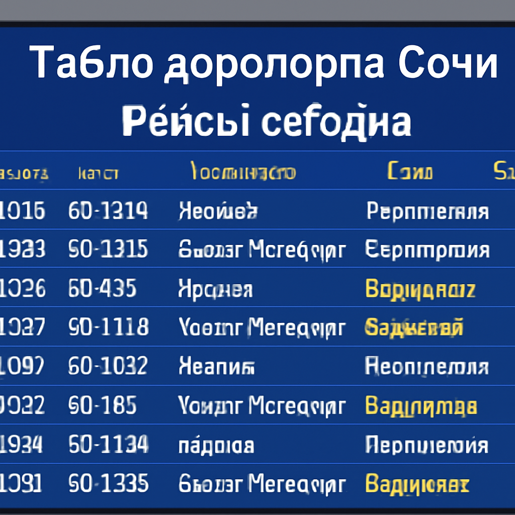 Табло аэропорта сочи рейсы сегодня - подробная информация