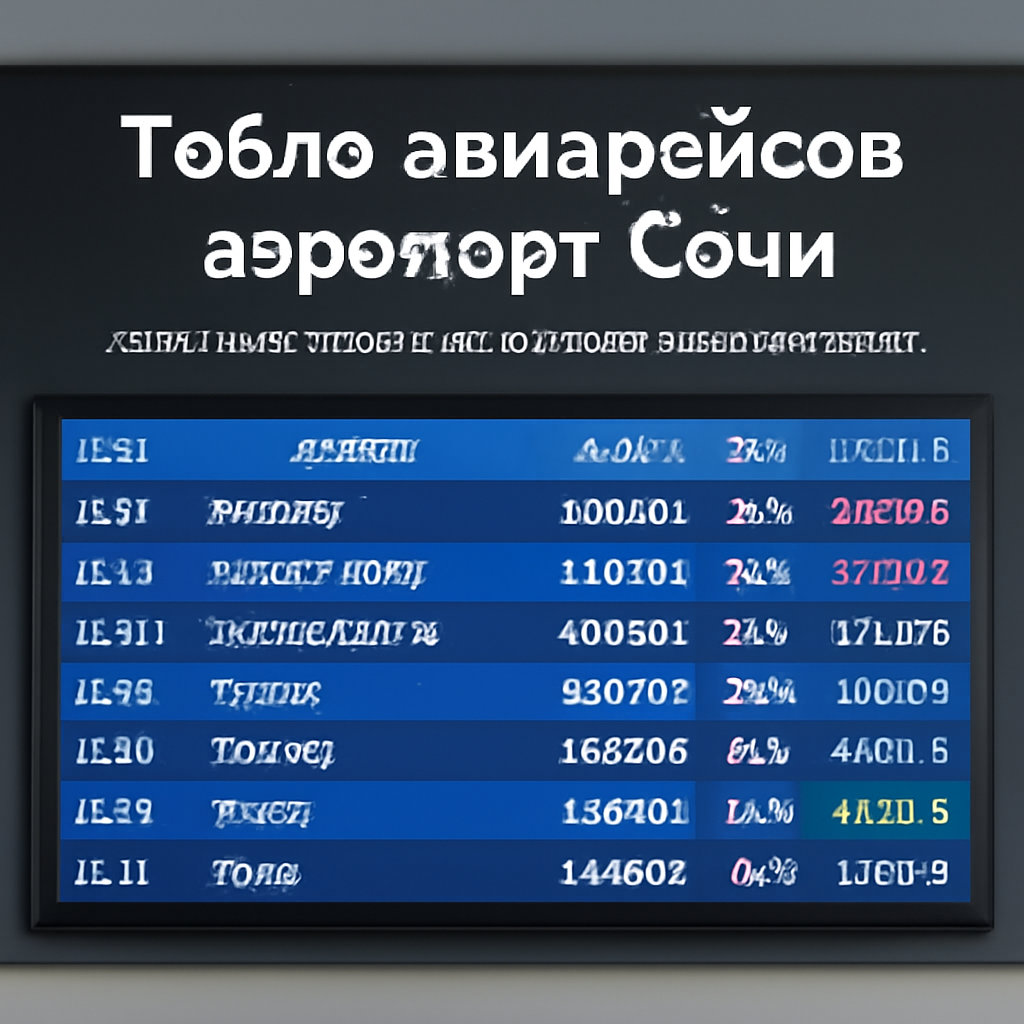 Табло авиарейсов аэропорт Сочи: ваш надежный помощник в планировании путешествия