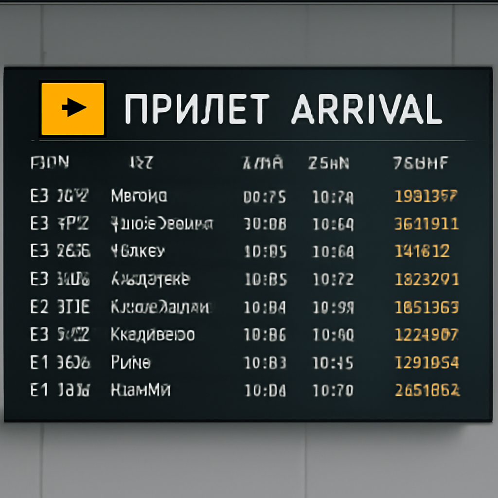 Табло прибытия аэропорта Адлер