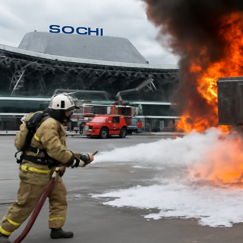 В аэропорту Сочи пройдут учения спасателей с имитацией пожара