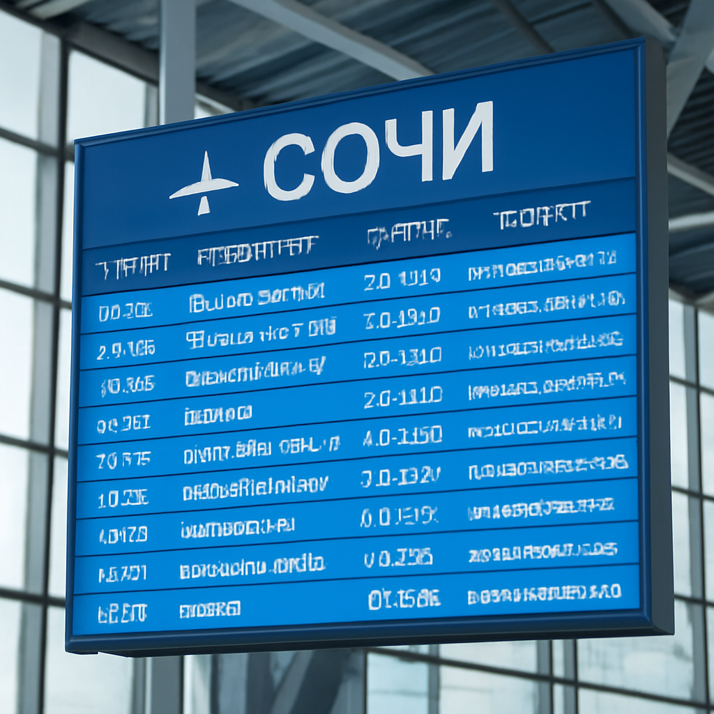 Весь актуальный табло расписание авиарейсов Сочи аэропорт