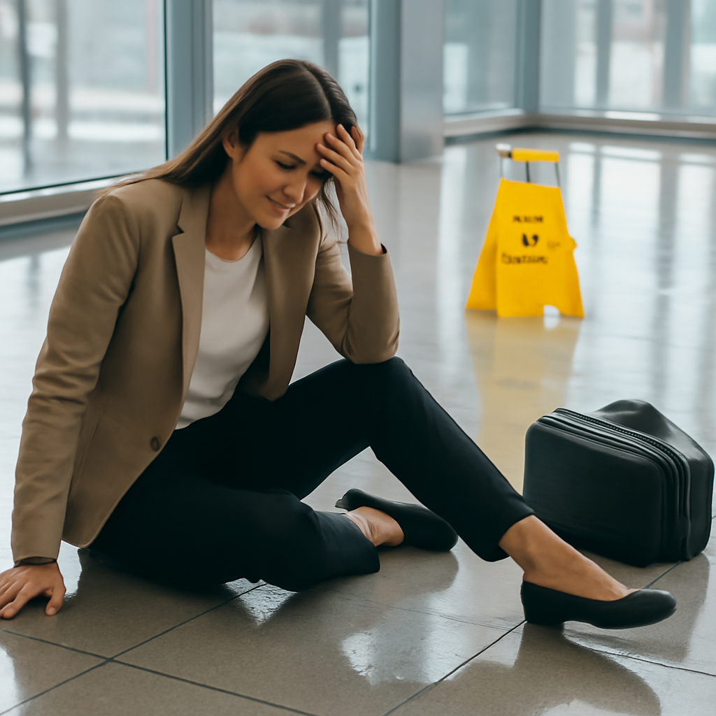 Женщина добилась компенсации за падение на мокром полу и травму в аэропорту Сочи